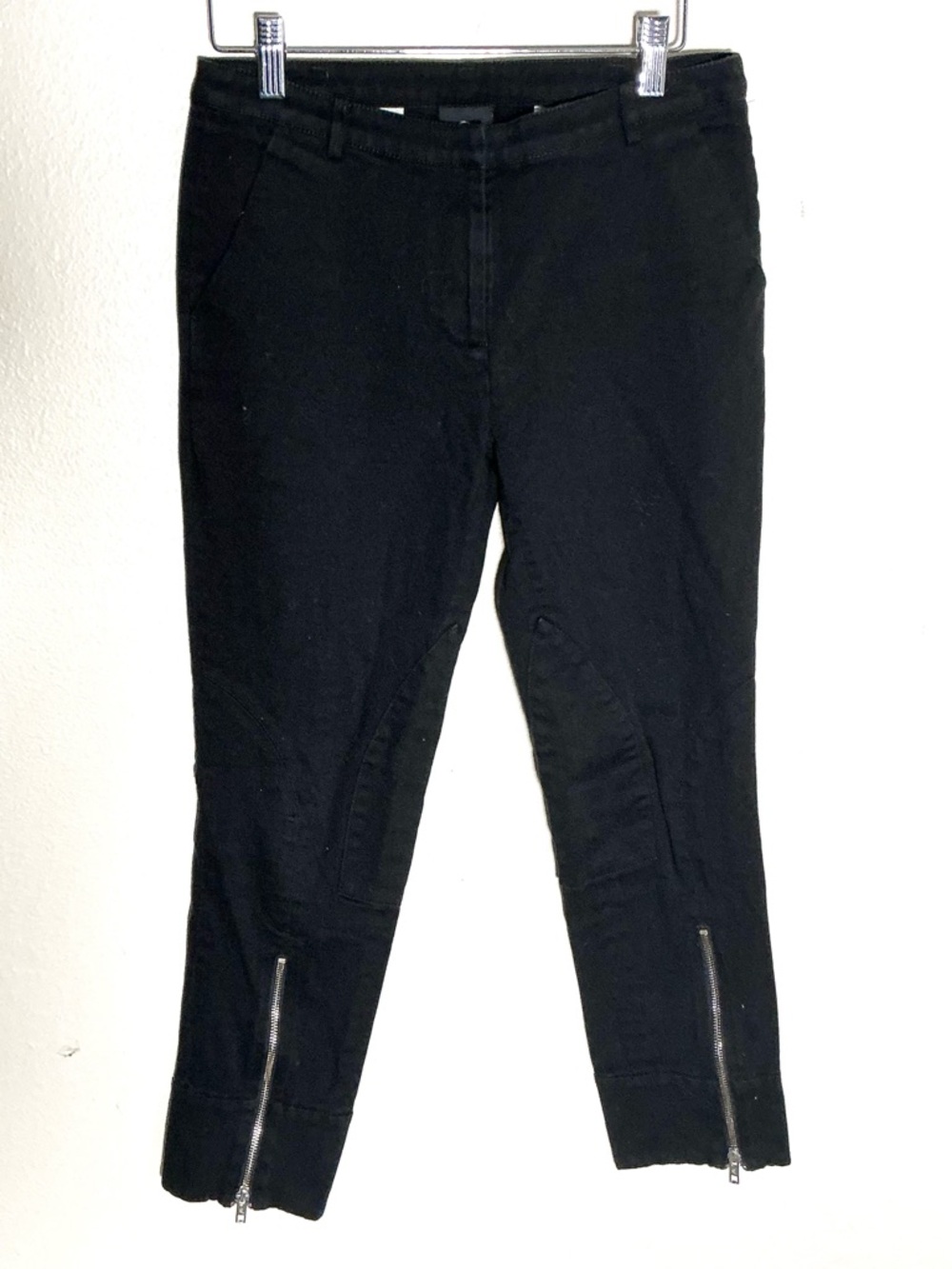 MCQ Alexander Mcqueen Womens Pants IT40 Cotton Black Front Zip Detail